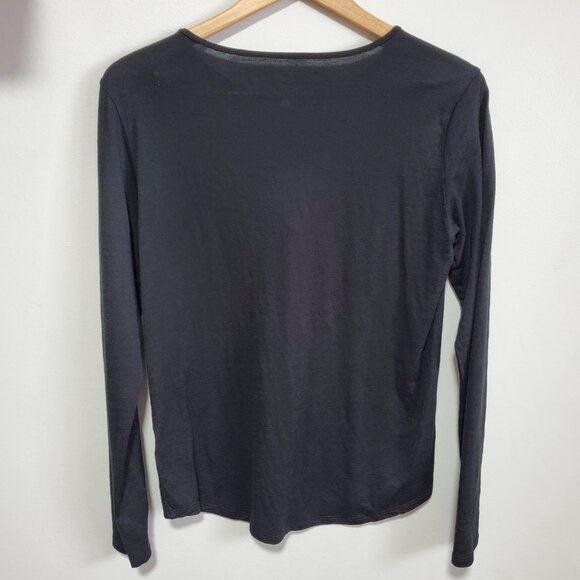 SEGMENTS 100% Merino Wool Base Layer Top Shirt Long Sleeve Black Women's Medium - Picture 7 of 11